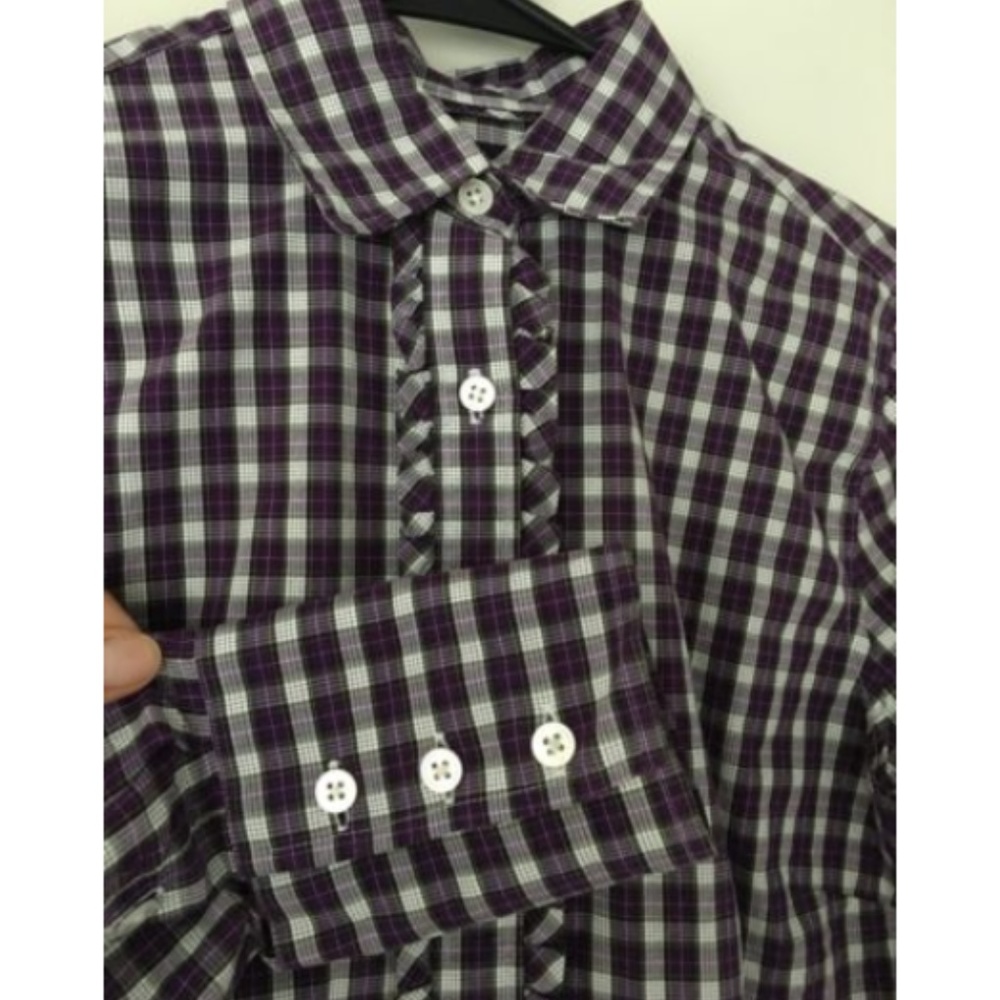 Lands' End Ruffle Button Up Blouse - Picture 2 of 4